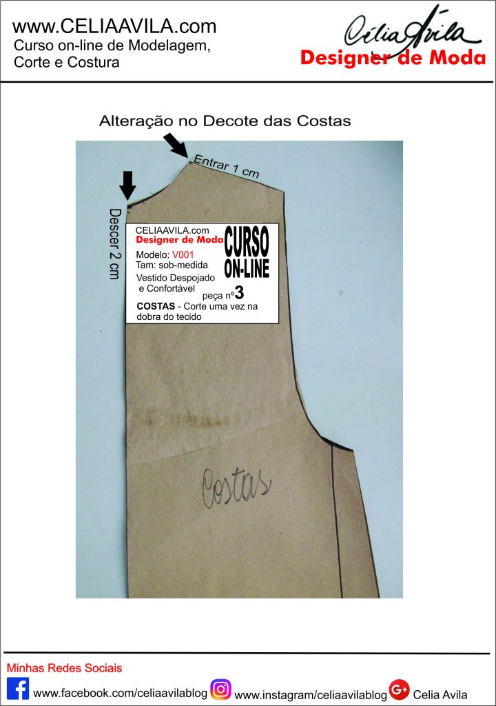 ALTERAÇÃO NAS COSTAS VESTIDO