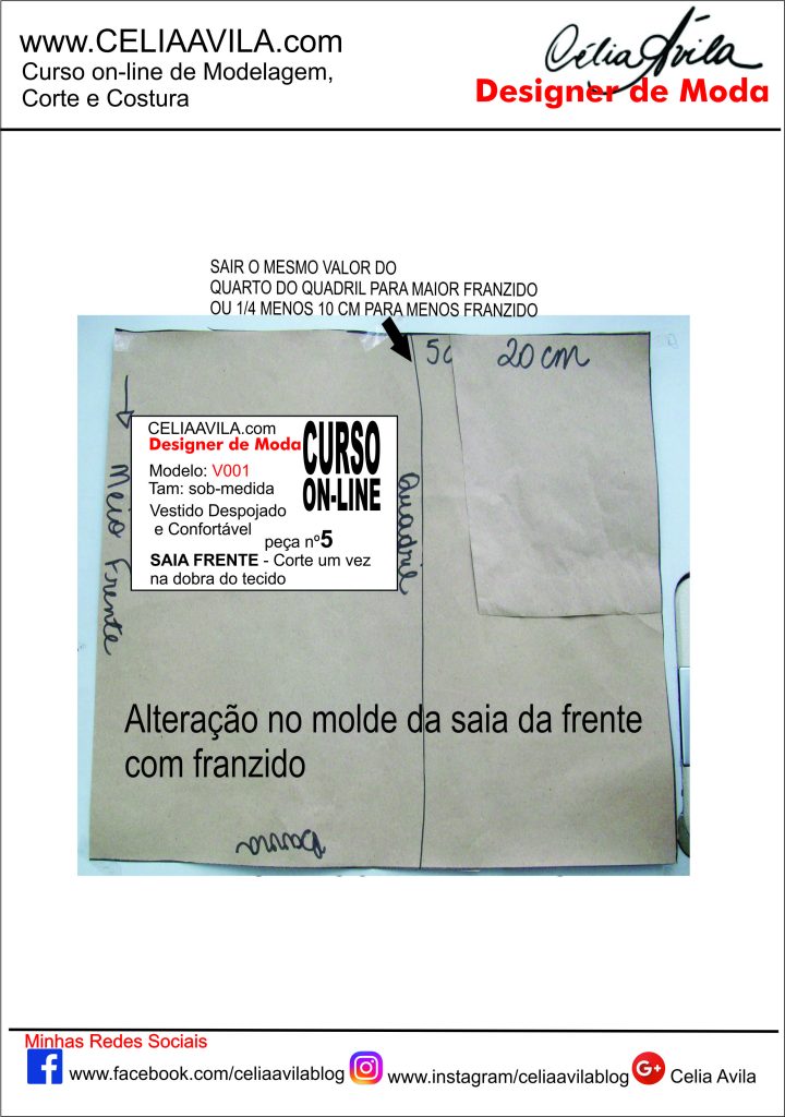 MOLDE DA FRENTE DA SAIA